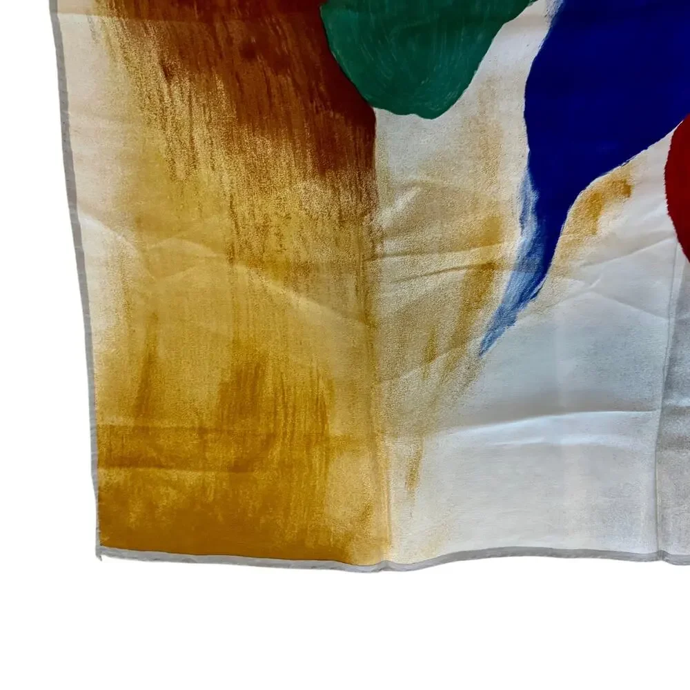 Vintage Smithsonian Friedel Dzubas Silk Scarf Modern Abstract Art Print Square